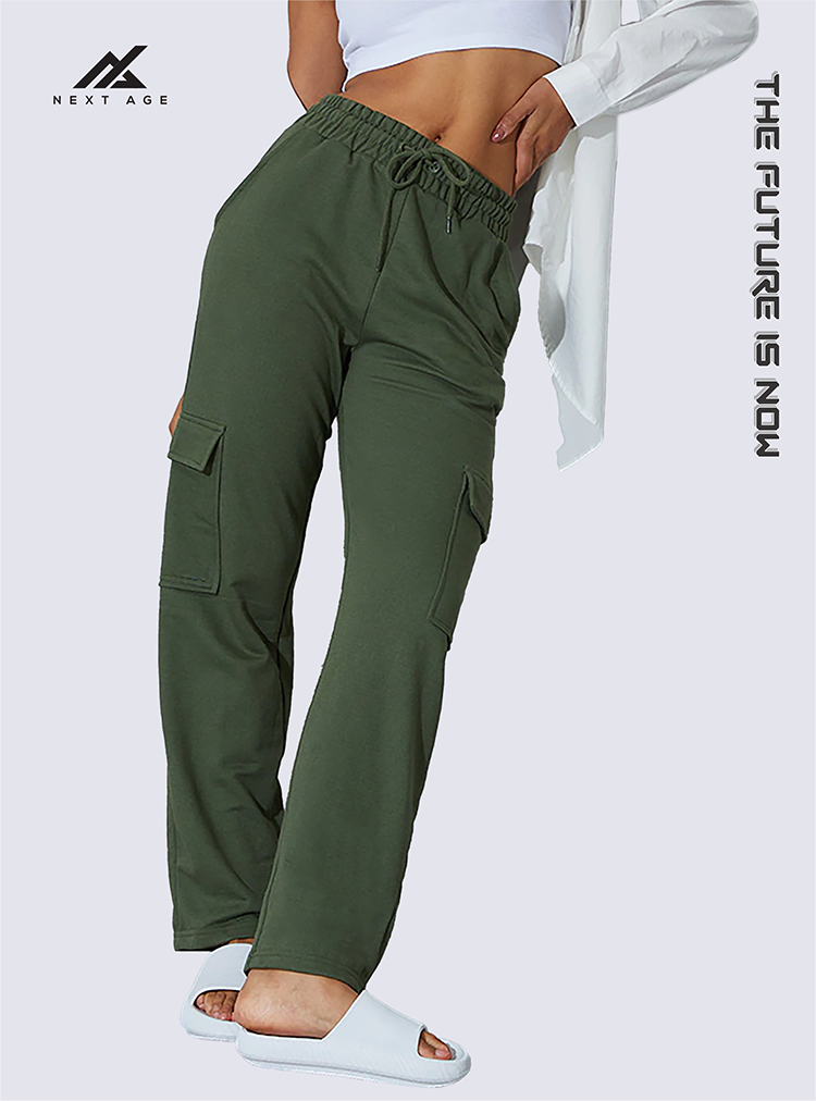 KHAKI CARGO STRAIGHT LEG JOGGERS