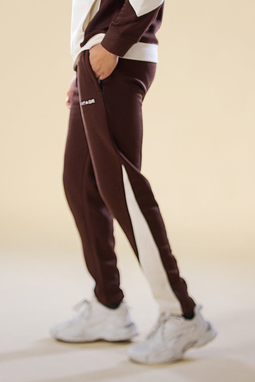 Funnel Neck Colour Block Trouser