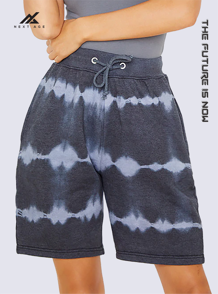 NAVY TIE DYE LONGLINE NIGHTWEAR SHORT