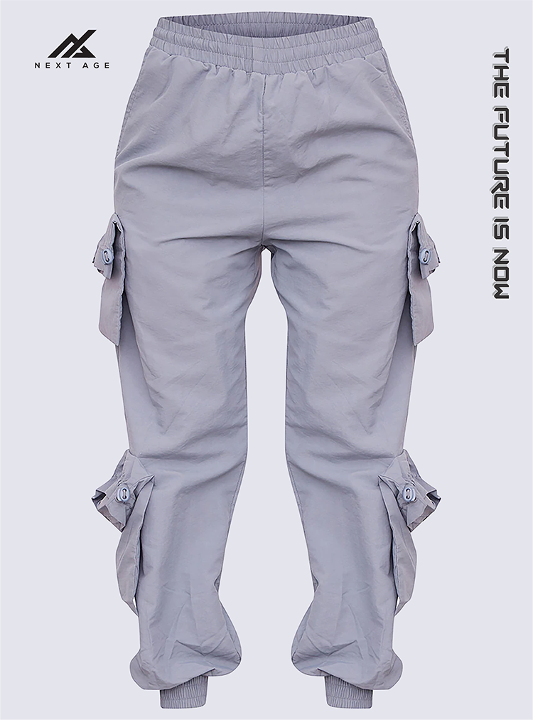 Nylon Pocket Details Cargo Pants