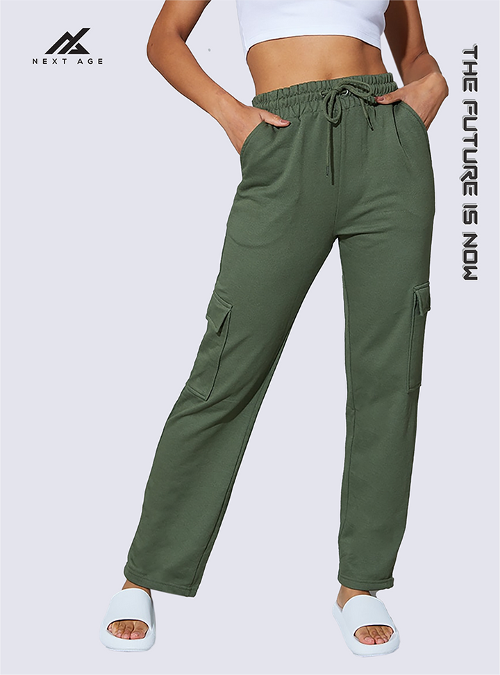 KHAKI CARGO STRAIGHT LEG JOGGERS