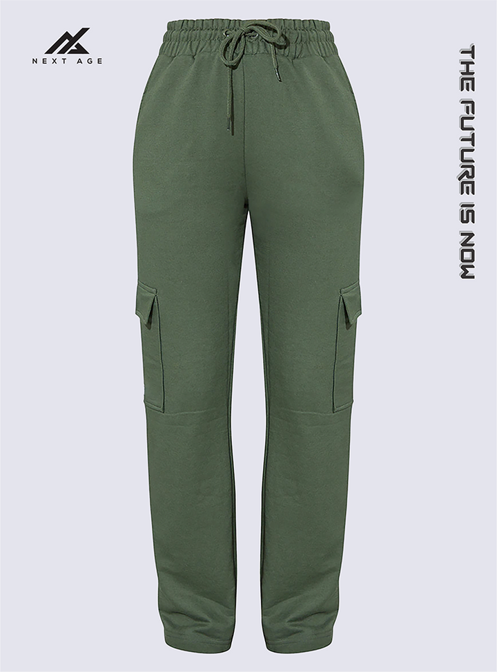 KHAKI CARGO STRAIGHT LEG JOGGERS