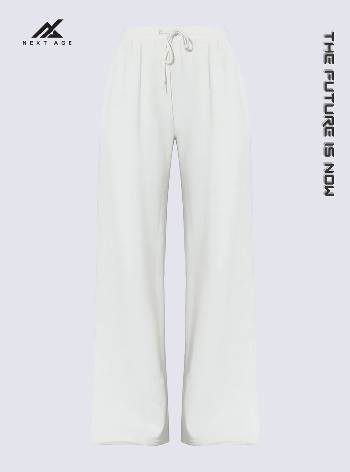 CREAM SPLIT STRAIGHT LEG TROUSER