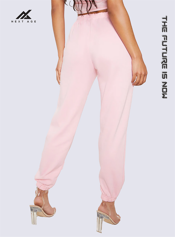 PASTEL PINK CASUAL JOGGERS PANTS