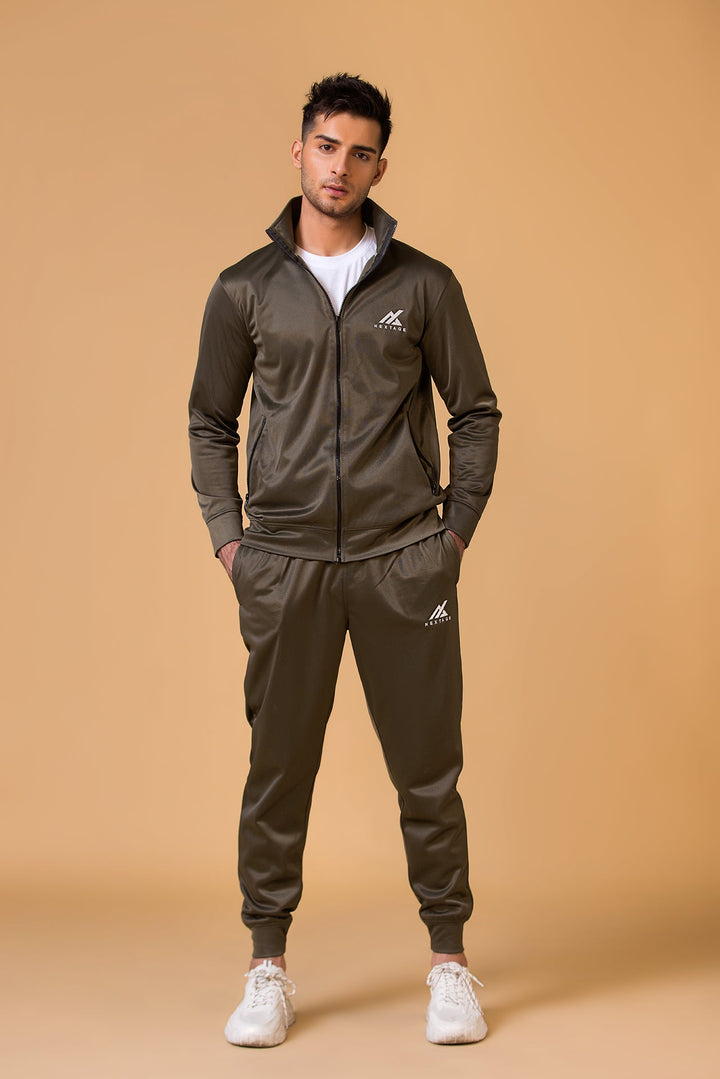 Olive Zip Through Winter Tracksuit