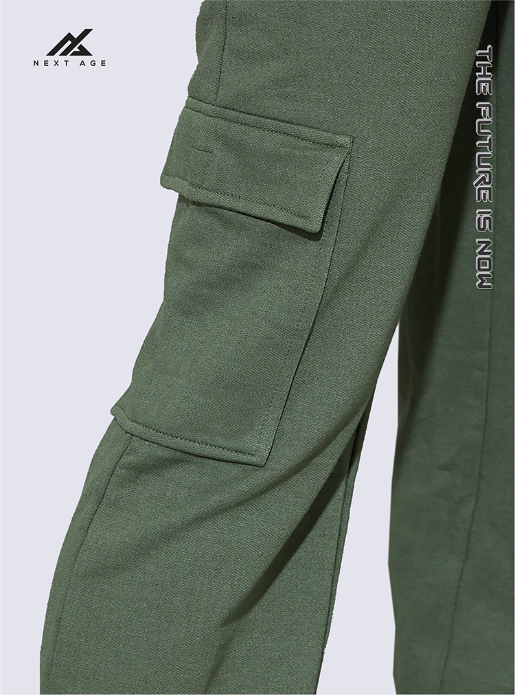 KHAKI CARGO STRAIGHT LEG JOGGERS