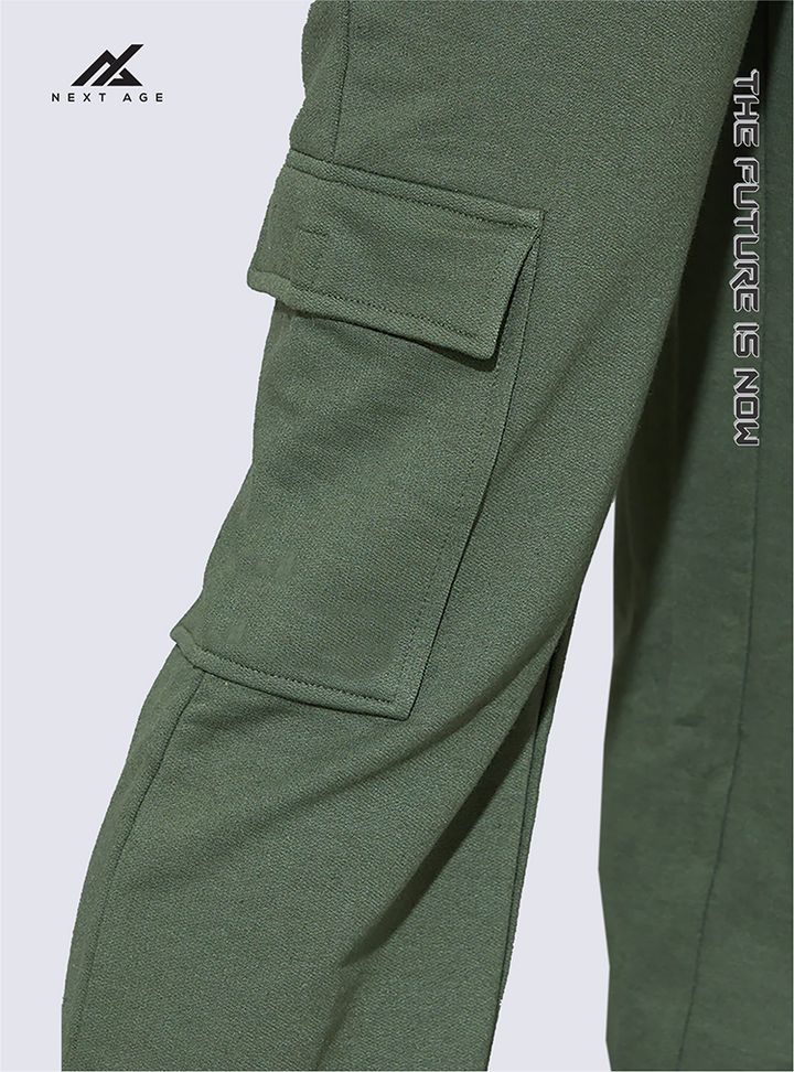 KHAKI CARGO STRAIGHT LEG JOGGERS