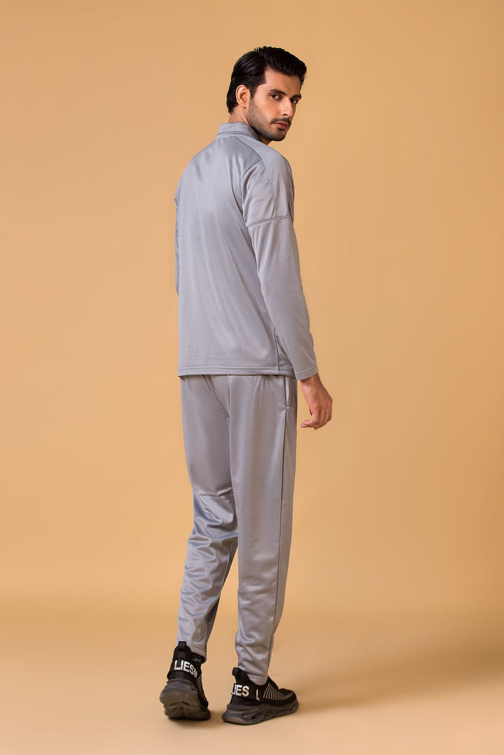 Silver Grey Half Zip Collar Tracksuit