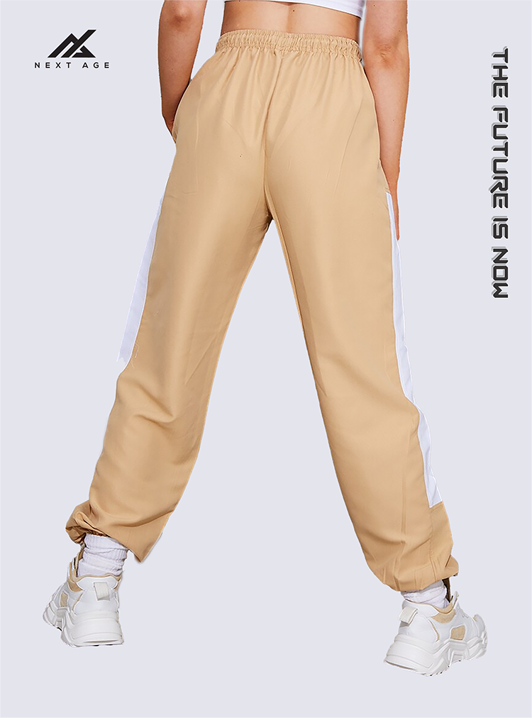 Skinny Camel Side Panel Joggers Pants