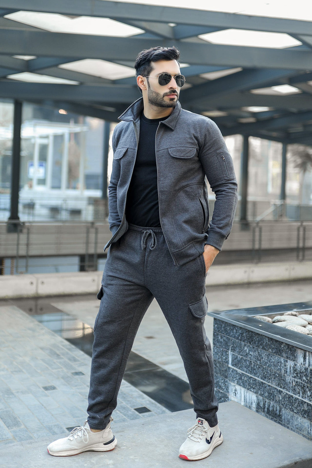 CHARCOAL CARGO TRACKSUIT